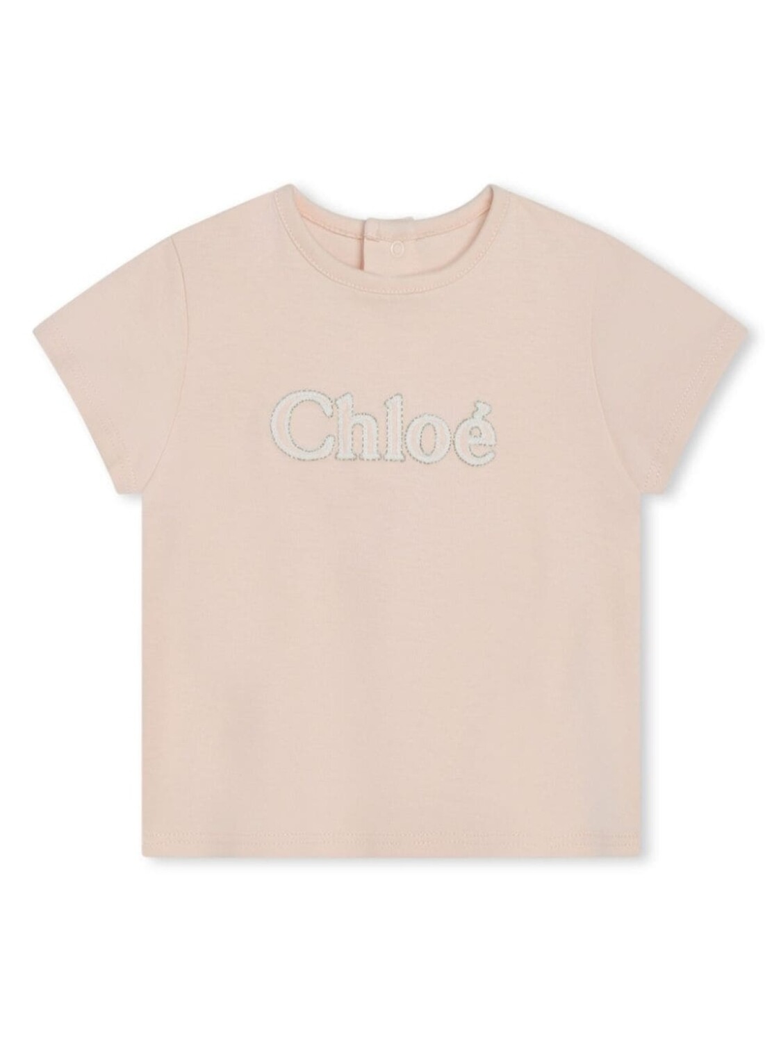 

Chloé Kids футболка из органического хлопка с вышитым логотипом, розовый
