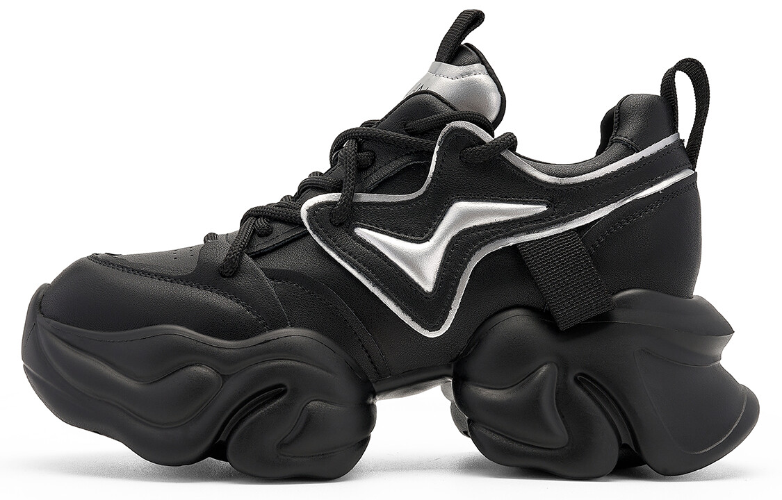 

Кроссовки женские Chunky High-Top черный/серебряный Eblan