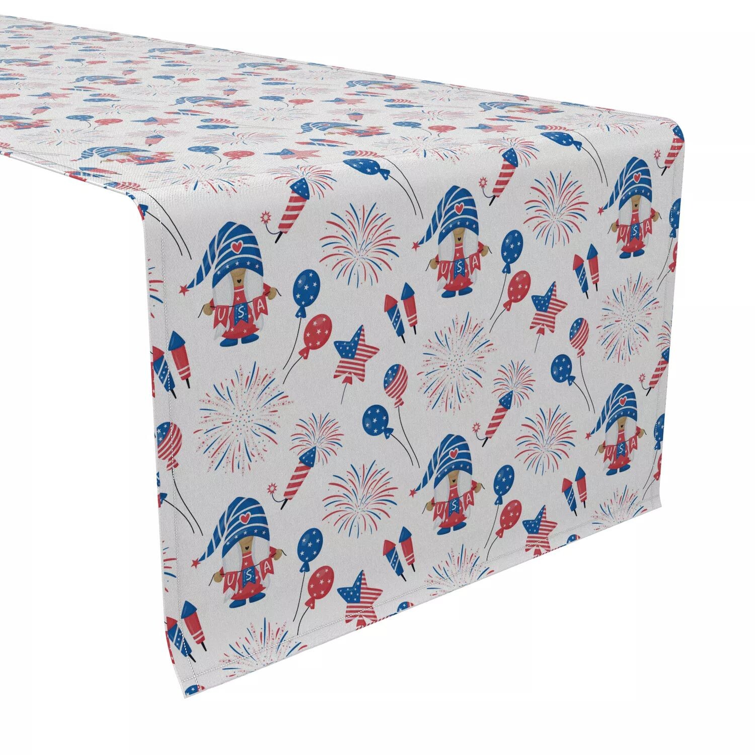 

Дорожка для стола, 100 % хлопок, 16x90 дюймов, дизайн с гномами, 4 июля.