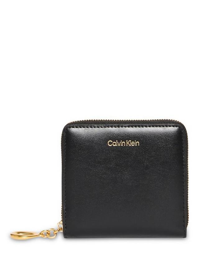 

Кожаный квадратный кошелек с молнией Calvin Klein, Black