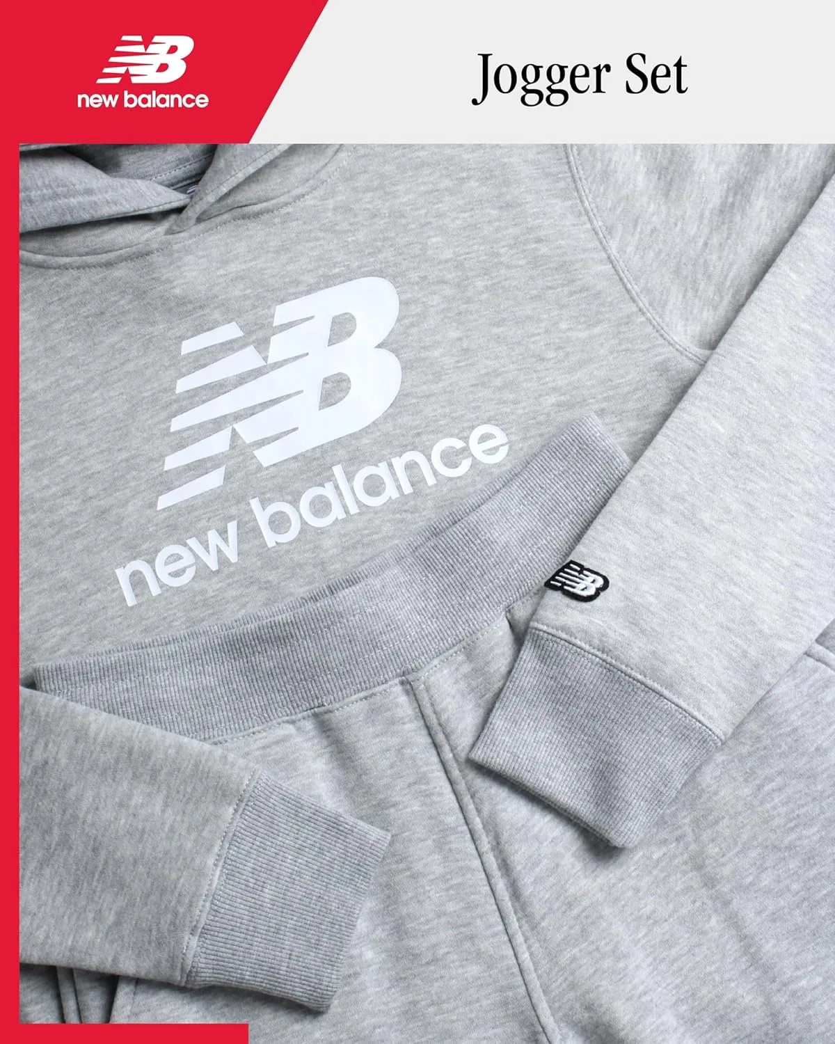 Спортивный костюм для мальчиков New Balance, 2 предмета, серый — фото 2