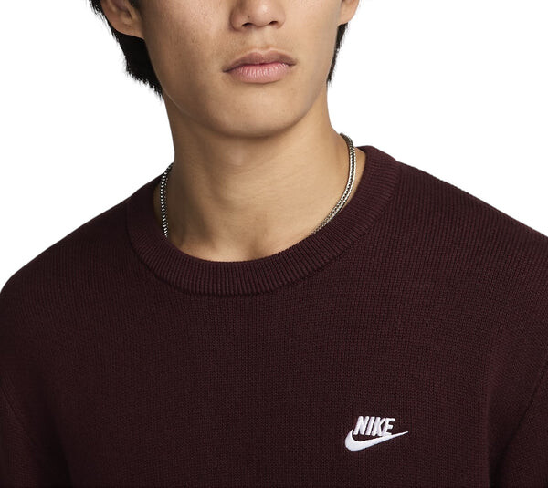 Свитер club sweatshirt 'burgundy' Nike, бургундия — фото 3