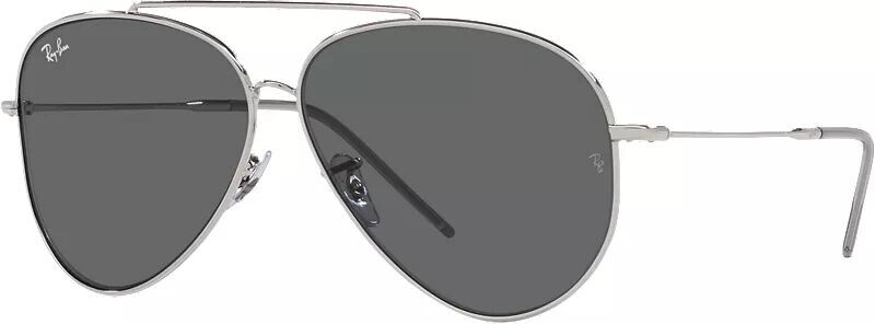 

Солнцезащитные очки Ray-Ban Aviator с обратной стороны, серебристый/темно-серый