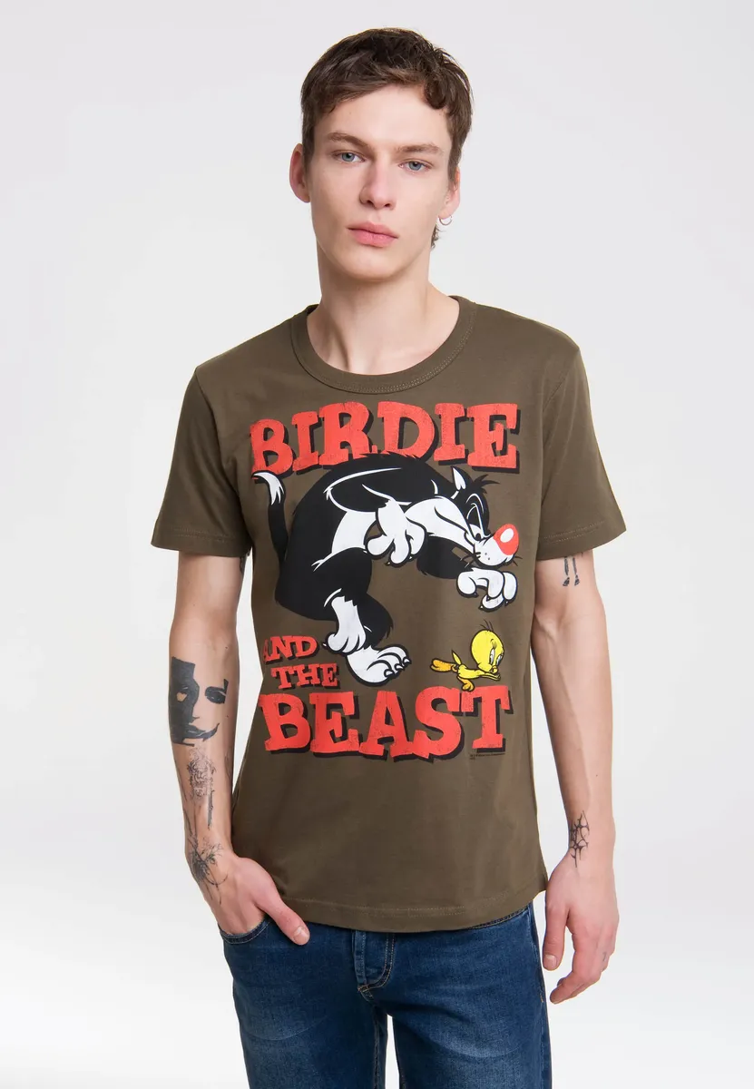 

Logoshirt Футболка "Looney Tunes — Sylvester & Tweety" с крутым принтом, зеленый