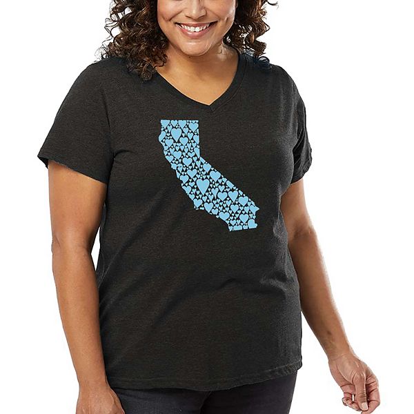 

Женская футболка plus size с принтом California Hearts La Pop Art, Grey, Серый, Женская футболка plus size с принтом California Hearts La Pop Art, Grey