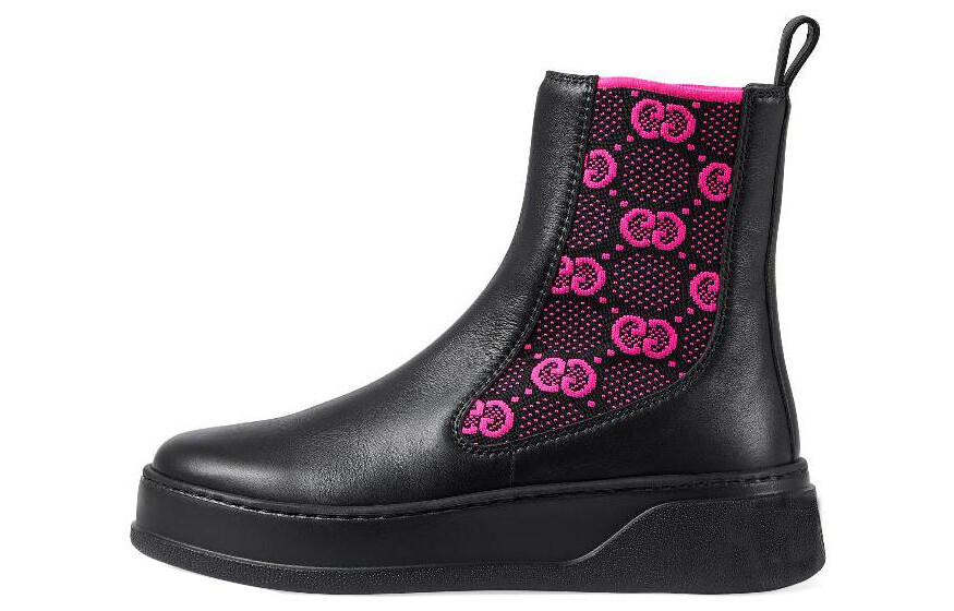 Женские ботинки челси Gucci GG, черый/фуксия