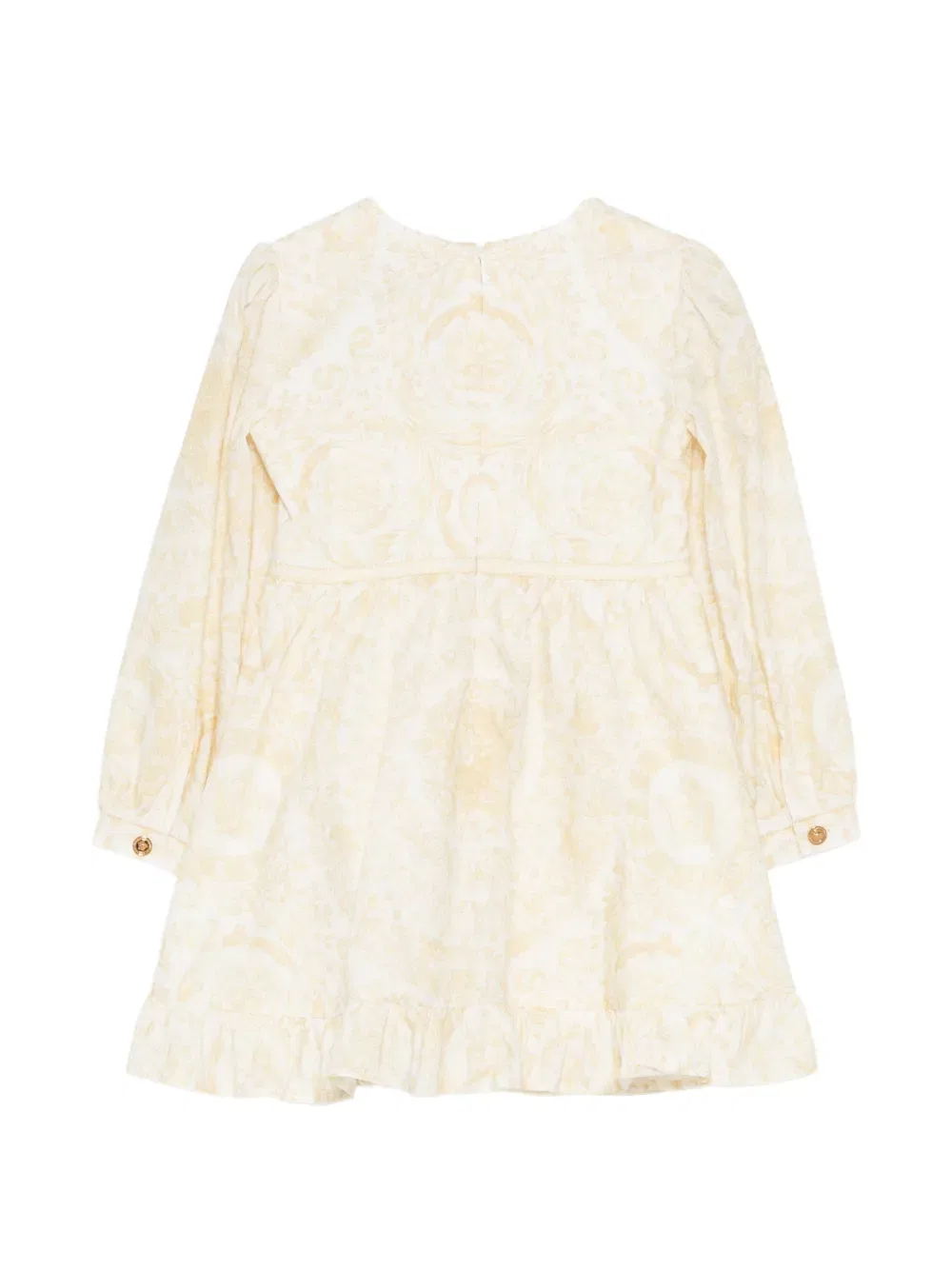 Платье с графическим принтом и оборками Versace Kids, белый — фото 2