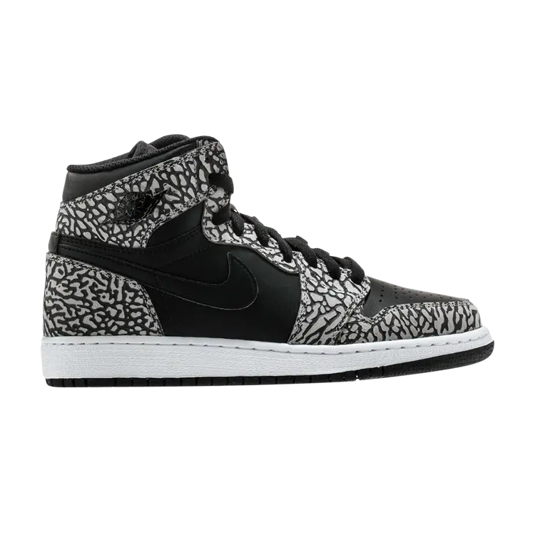 

Кроссовки Air Jordan 1 Retro High Premium GS 'Black Elephant', черный