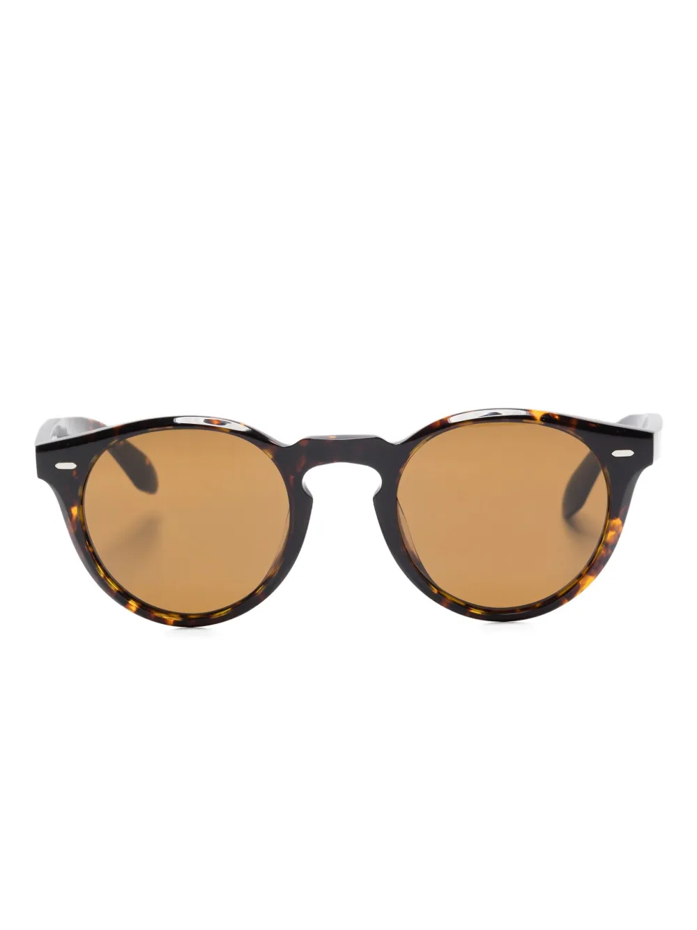 

Солнцезащитные очки в круглой оправе из черепахового панциря Oliver Peoples, коричневый