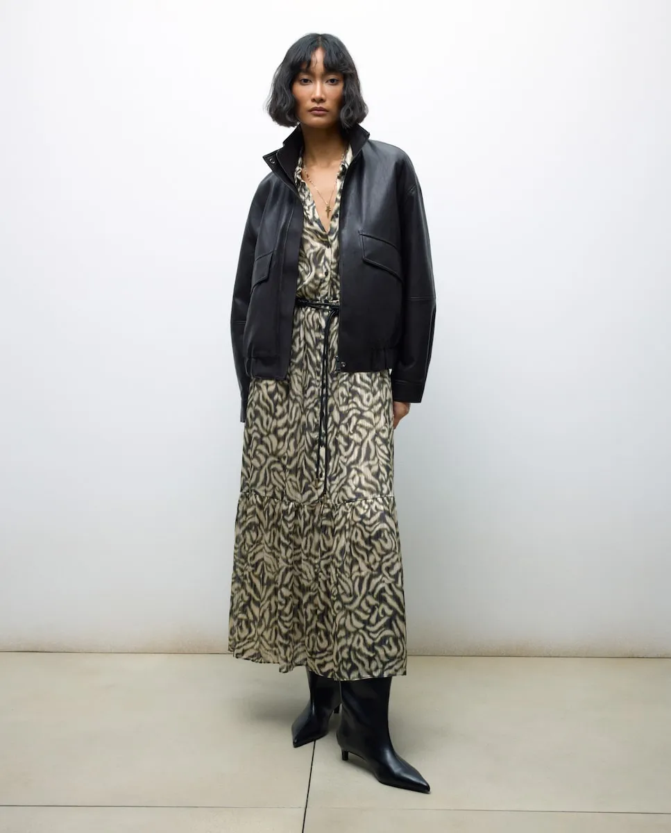 

Миди-платье с длинными рукавами и принтом в виде рубашки Tintoretto, зеленый