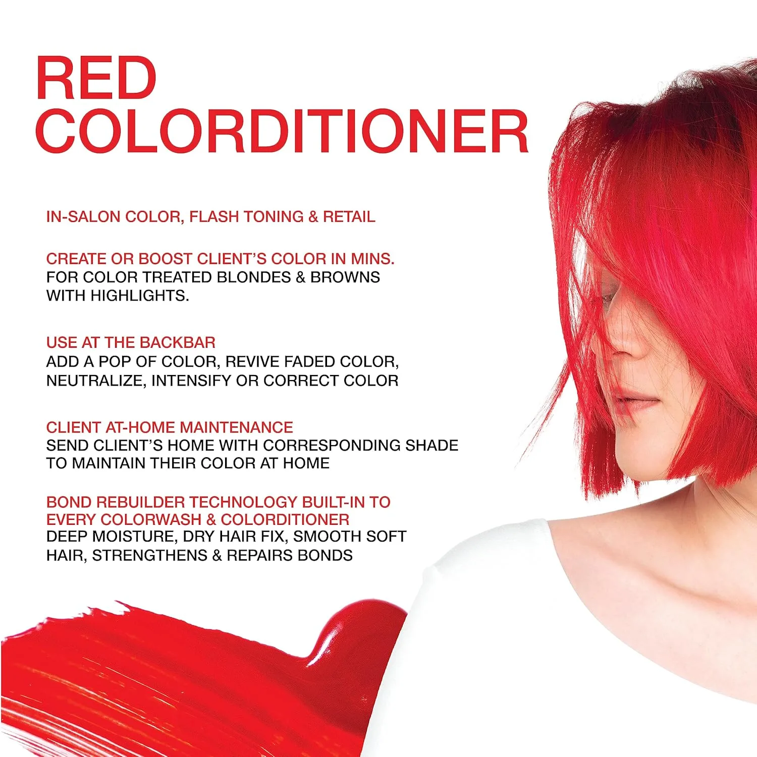 Кондиционер для волос Celeb Luxury Color Depositing Conditioner - средство для обновления цвета с компонентами Bondfix Bond Rebuilder, Viral и Gem Lites, подходит для использования с Colorwash., Red — фото 2