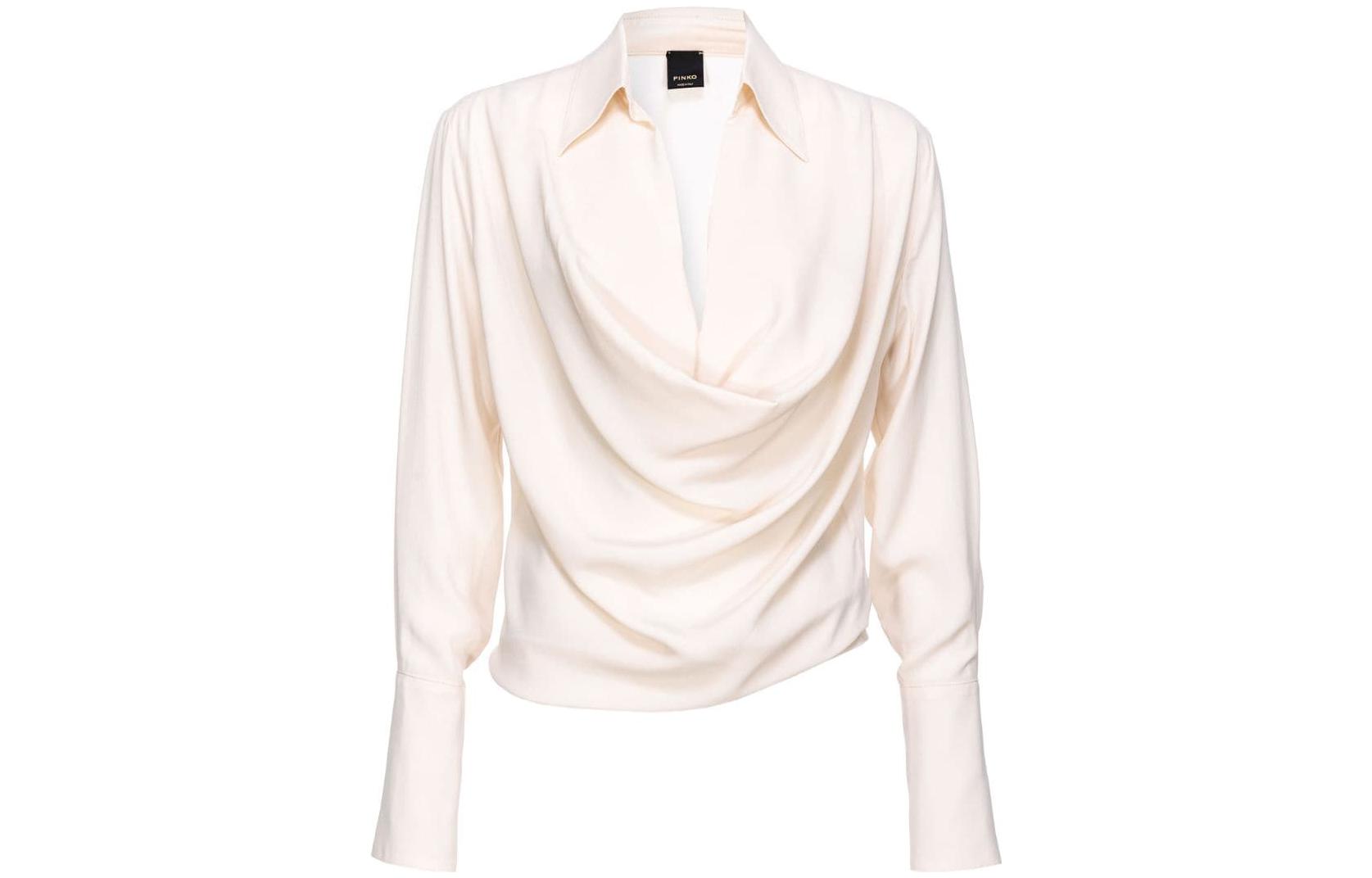 

Рубашка с драпировкой и v-образным вырезом PINKO, белый