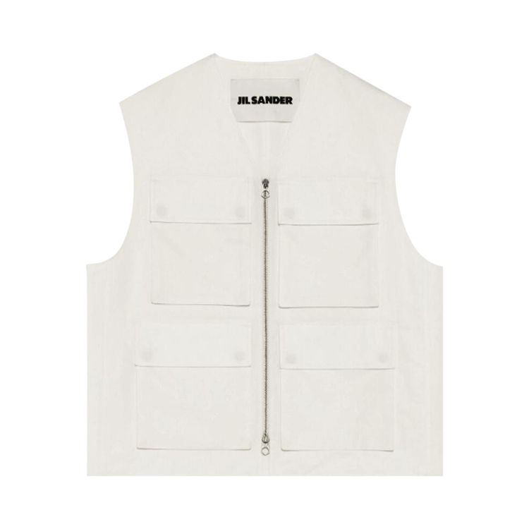 

Утепленный жилет Jil Sander Cargo Vest 'Latte', белый