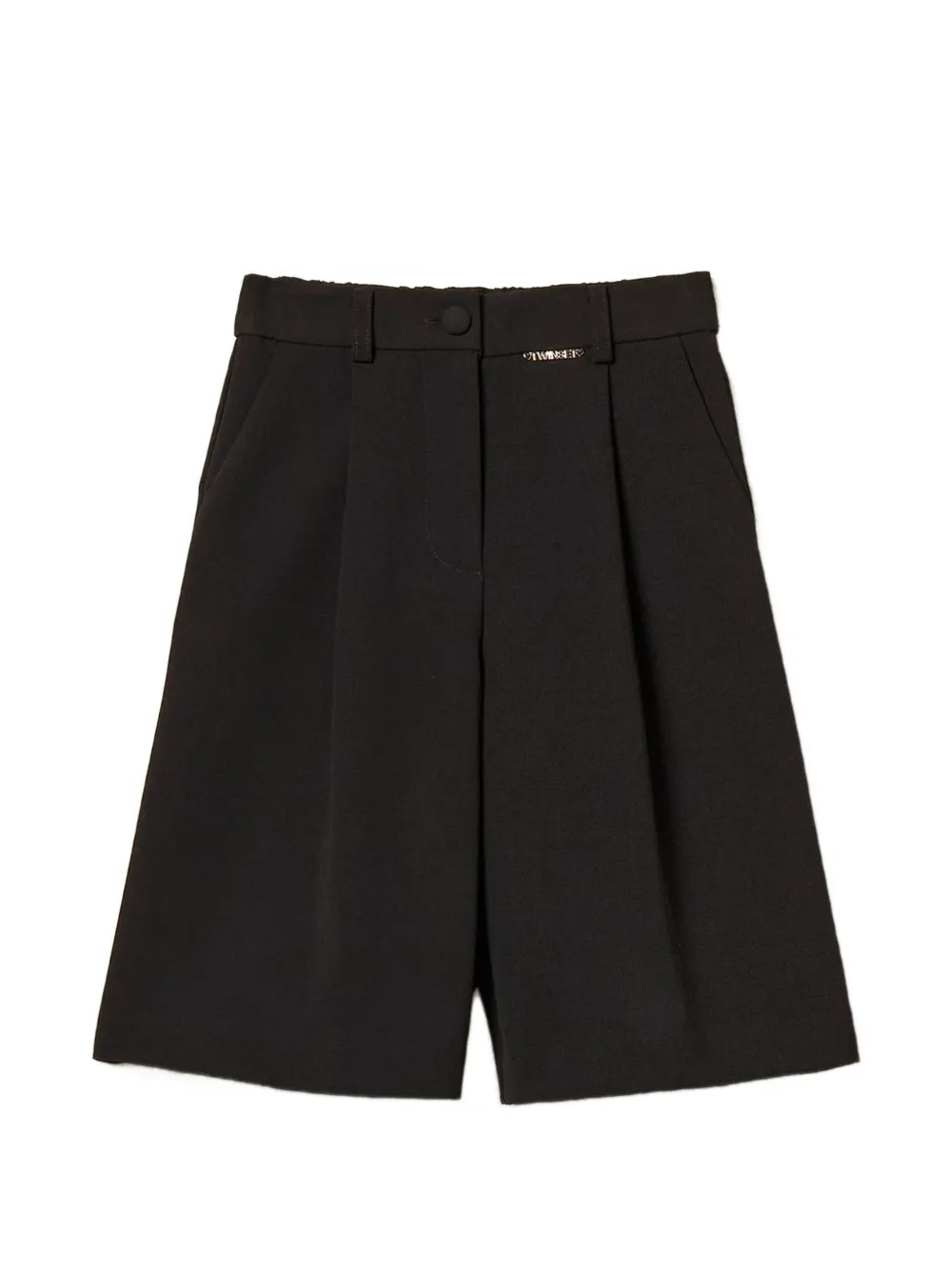 

Плиссированные шорты-бермуды Twinset Kids, черный