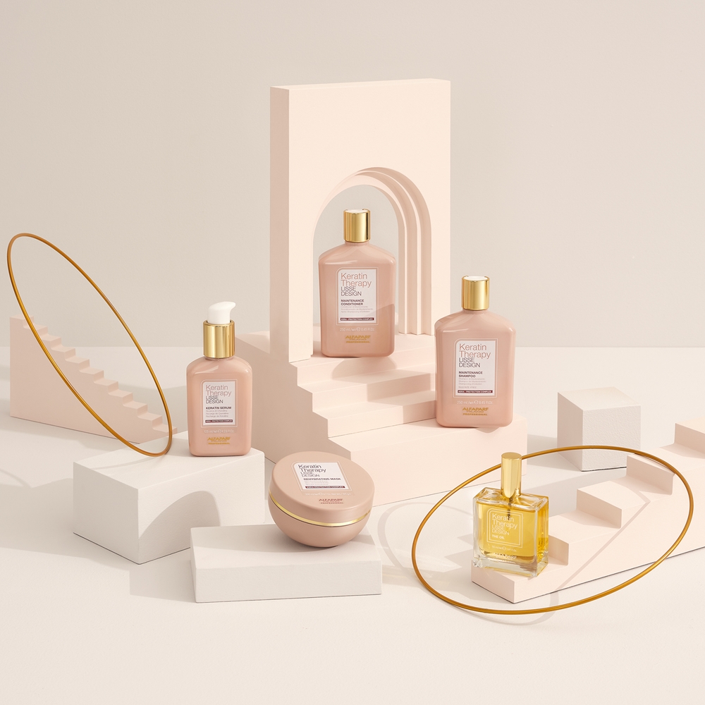Кератиновая терапия Lisse Design мягкий кондиционер для блеска и мягкости волос Alfaparf Milano, 250 мл — фото 4