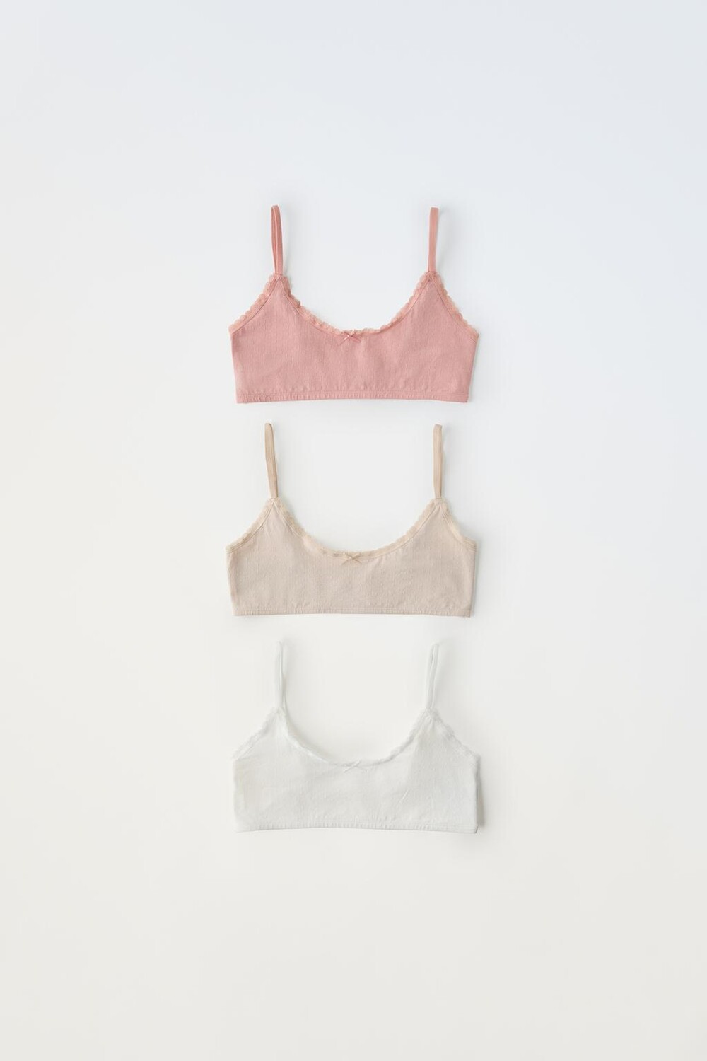 

9-14 лет/набор из трех текстурных топов ZARA, разноцветный