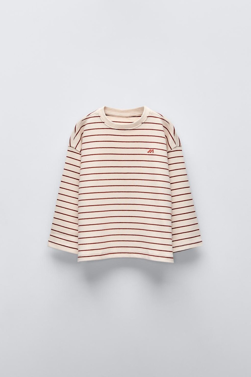 

Тяжелая полосатая футболка ZARA, терракота