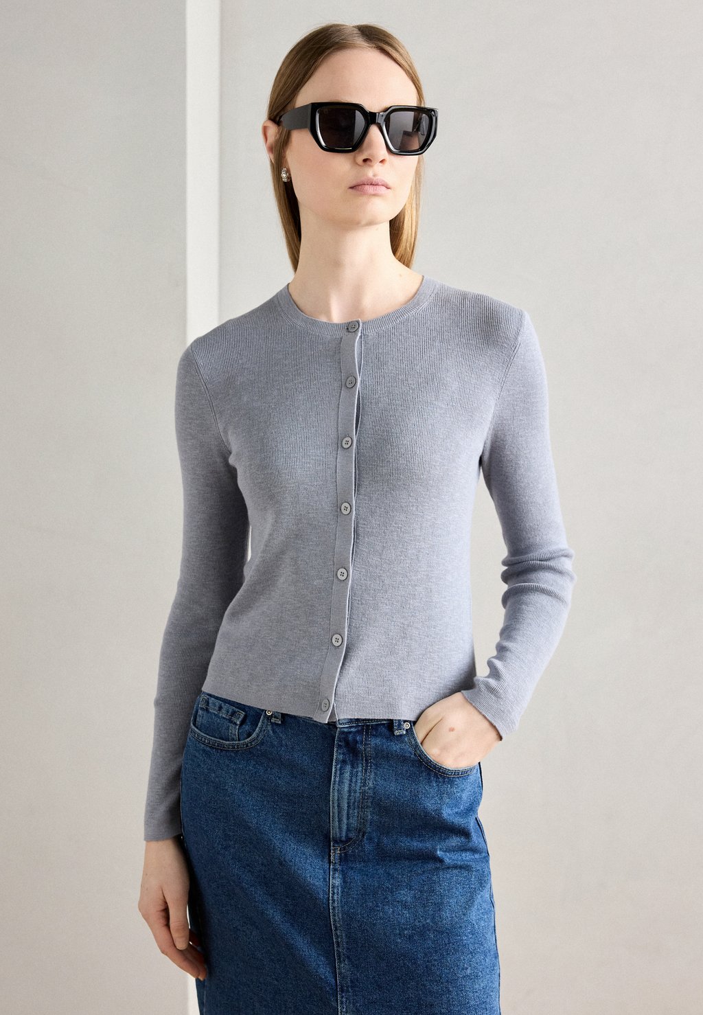

Кардиган CARDIGAN LONGSLEEVE ROUND NECK Marc O'Polo, темно-синий
