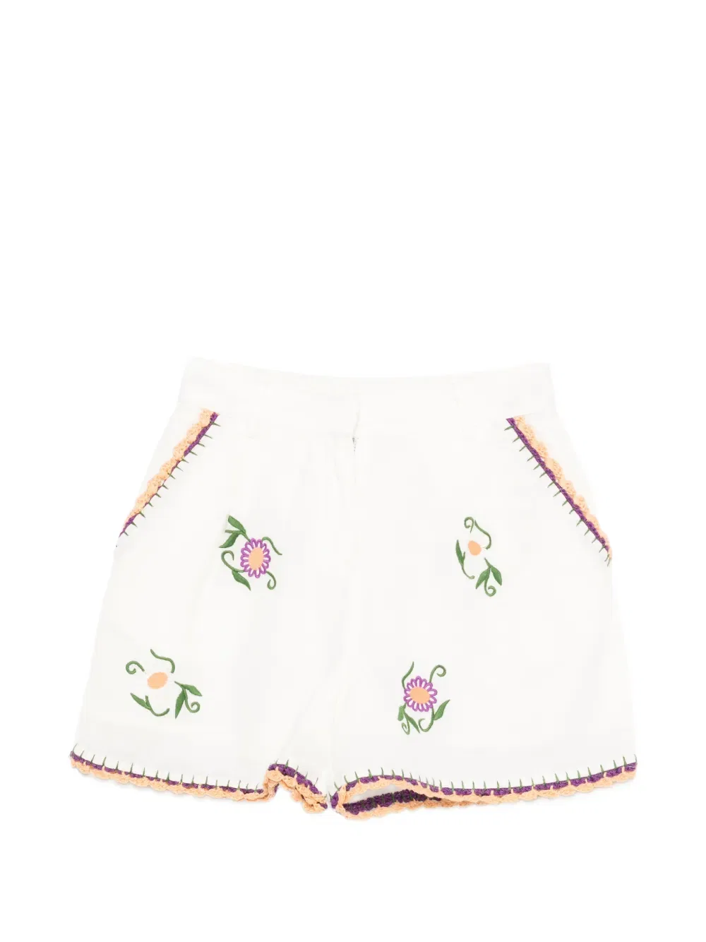 Шорты с цветочной вышивкой Stella Mccartney Kids, белый