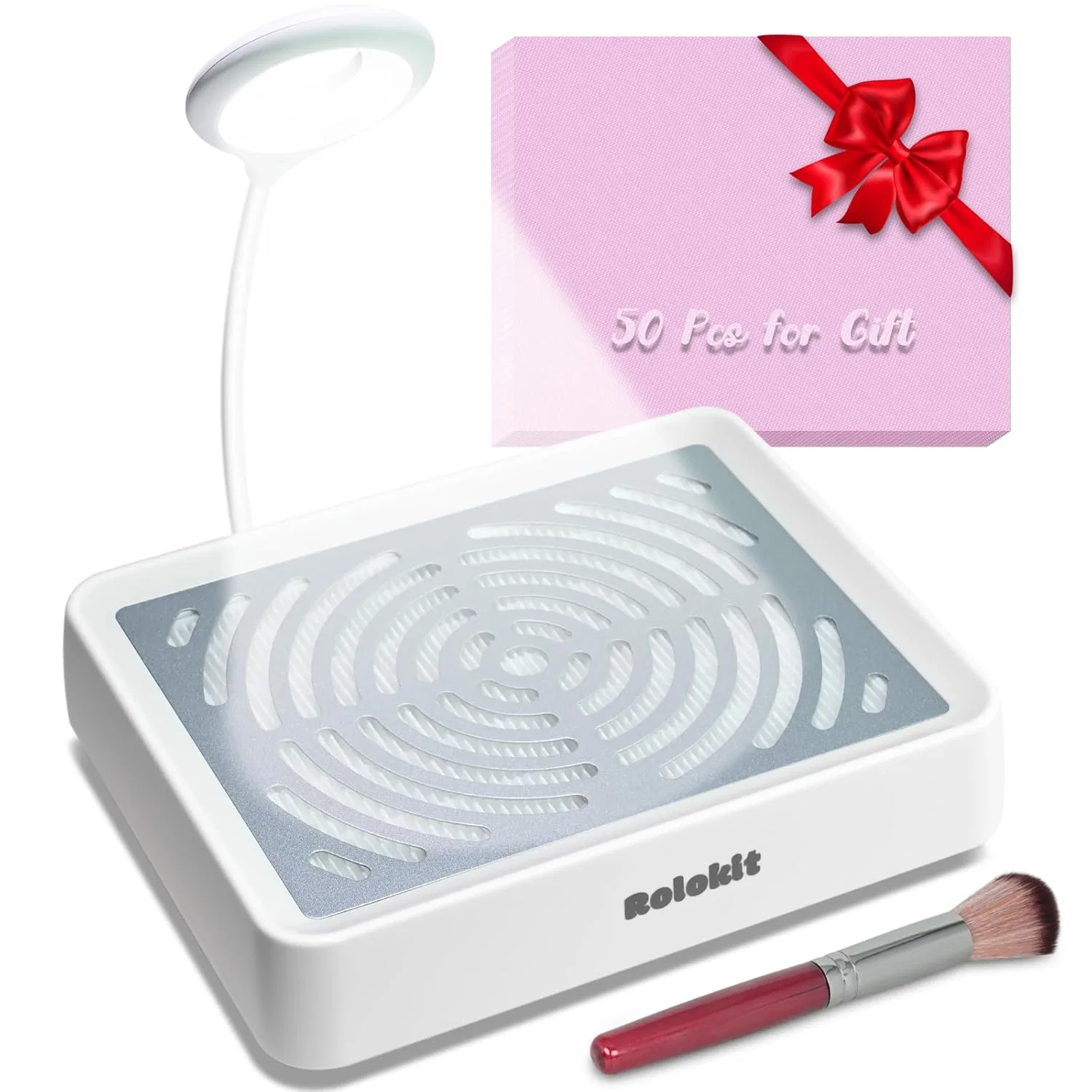 Пылесборник для ногтей с лампой от N&BF Rolokit, White