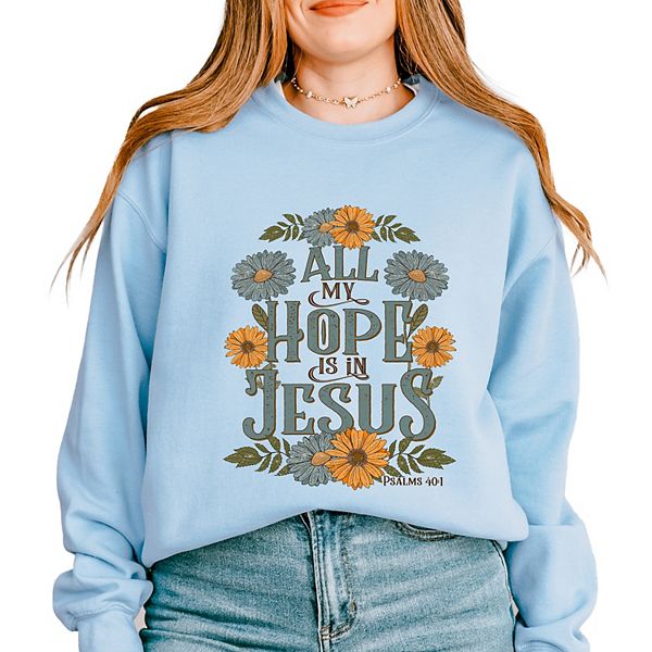

Футболка All my hope is in jesus floral Simply Sage Market, Light Blue