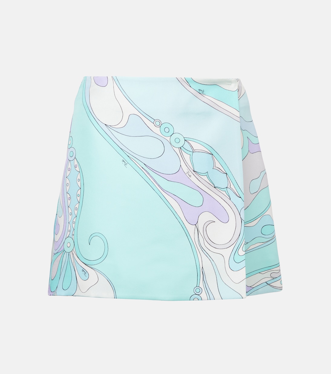 

Шёлковая юбка-мини в стиле орхидеи Pucci, Aqua Orchidee