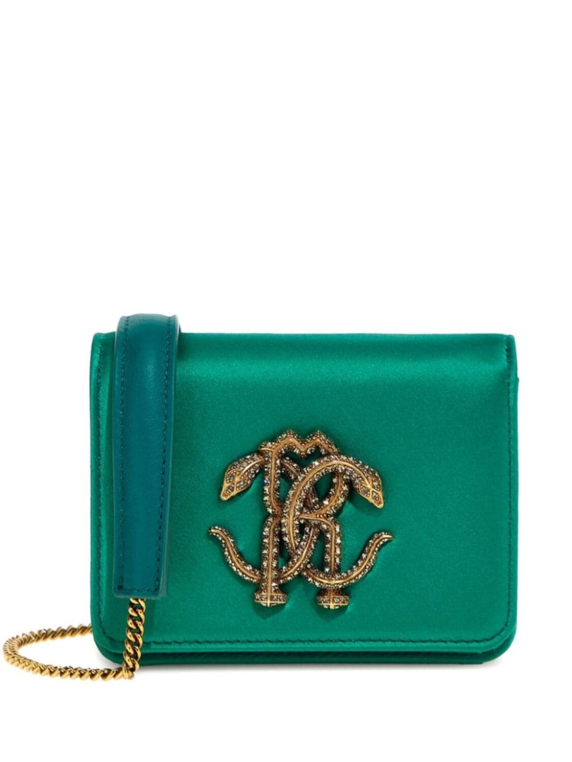 

Roberto Cavalli мини-сумка с логотипом, зеленый