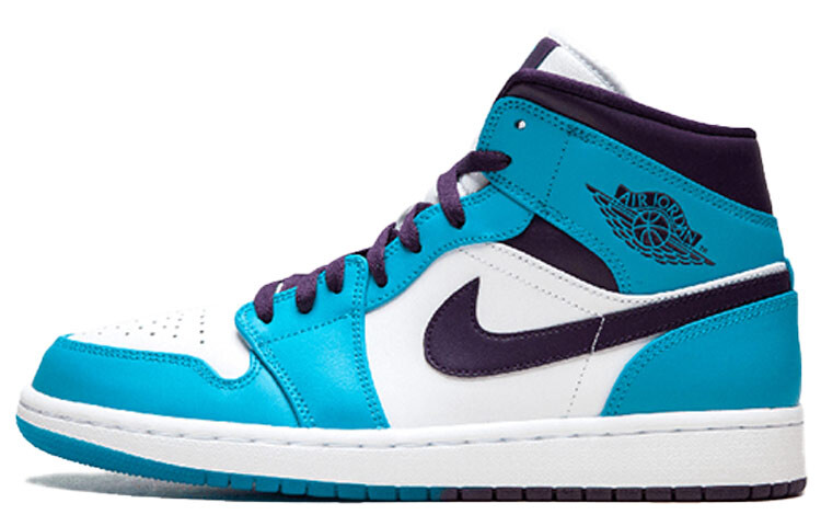 

Кроссовки JORDAN 1 Mid Hornets, Синий, Кроссовки JORDAN 1 Mid Hornets