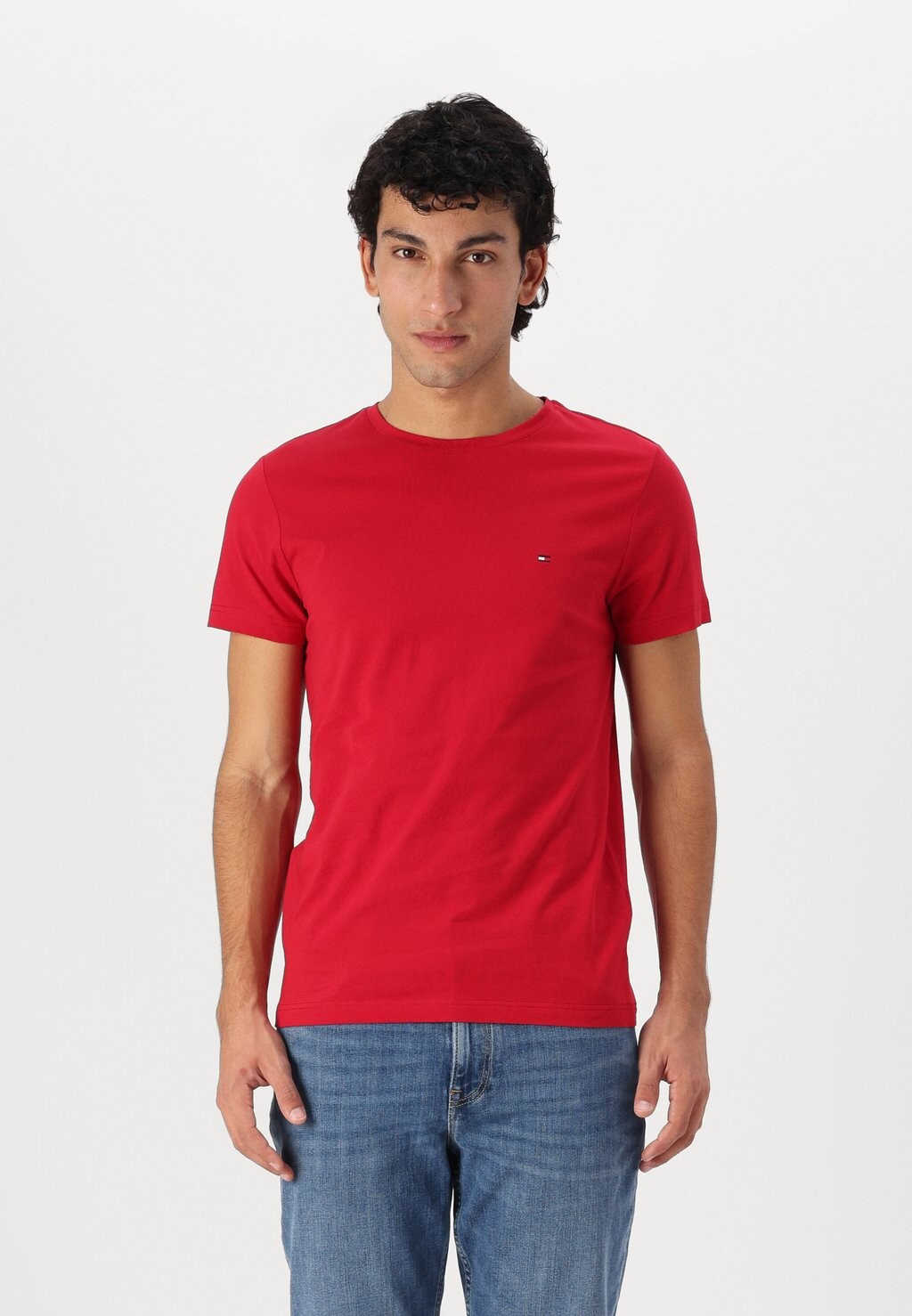 Базовая футболка STRETCH SLIM FIT TEE Tommy Hilfiger, красный — фото 2