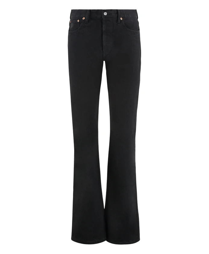 

Джинсы-Клеш с высокой посадкой и металлическими деталями Lois, черный
