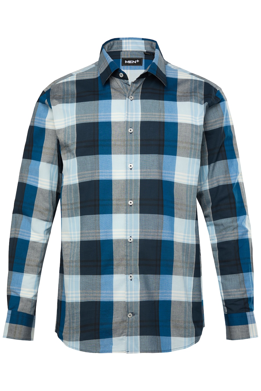 

Рубашка на пуговицах классического кроя Men Plus, темно-синий/светло-синий