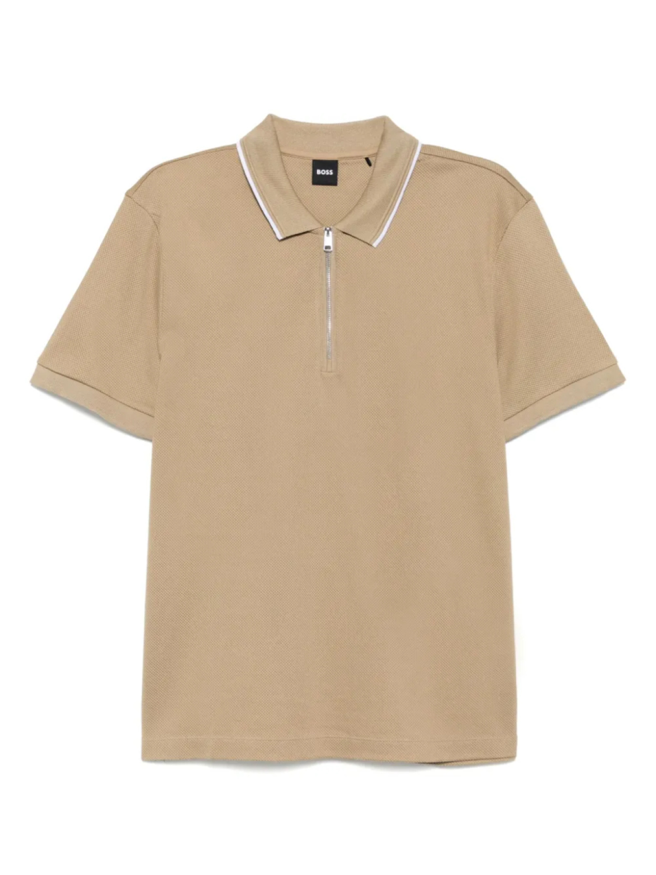 

Рубашка поло Structured Zip Placket BOSS, нейтральный