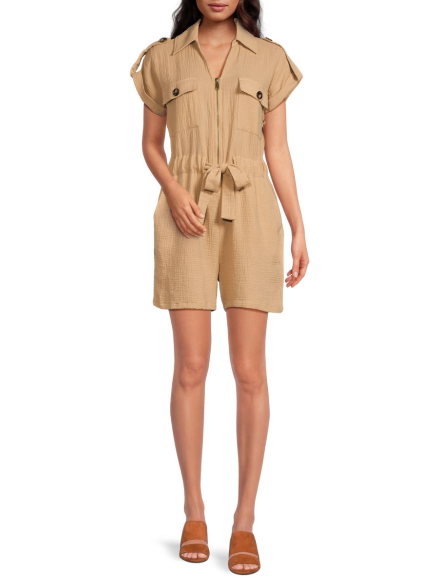 

Комбинезон Crinkle Utility Saks Fifth Avenue, желто-коричневый