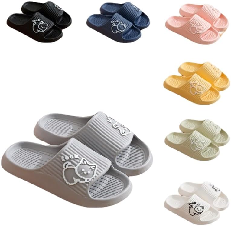 

Милые тапочки ALBIVA в виде зайчиков для женщин, летние, мягкая платформа, нескользящие сандалии для дома и улицы, кавайные подарки для женщин и мужчин, серый