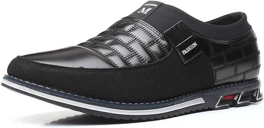 Туфли лоферы кожаные Men's Casual Fashion Loafers, Blackb AQIXIDX — фото 2