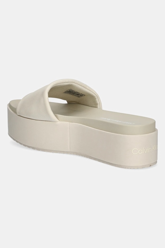 Шлепанцы Flatform Sandal Slide из нейлона Calvin Klein Jeans, бежевый — фото 3