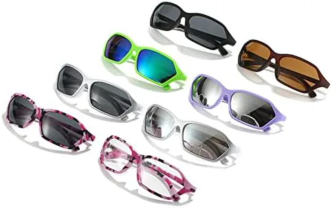 

Солнцезащитные очки 2027 года для женщин в стиле панк, солнцезащитные очки для мужчин большого размера, защитные очки от УФ-излучения UV400 MTZJH, Green-bluegreen