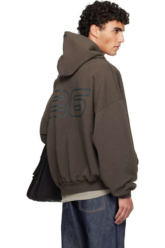 Толстовка из плотного флиса в стиле 90-х для праздников Fear Of God Essentials, коричневый — фото 3
