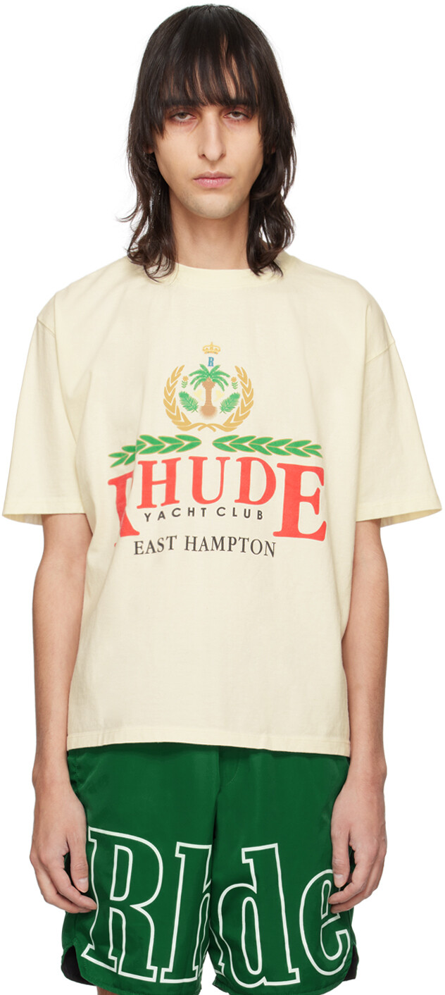 

Кремового цвета футболка с гербом East Hampton Rhude