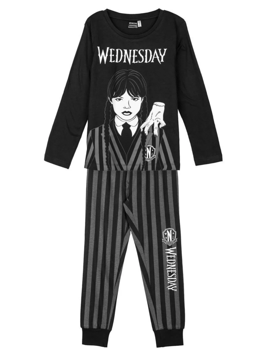 Пижама Cerdá Wednesday Pyjama Set Kids, темно-серый