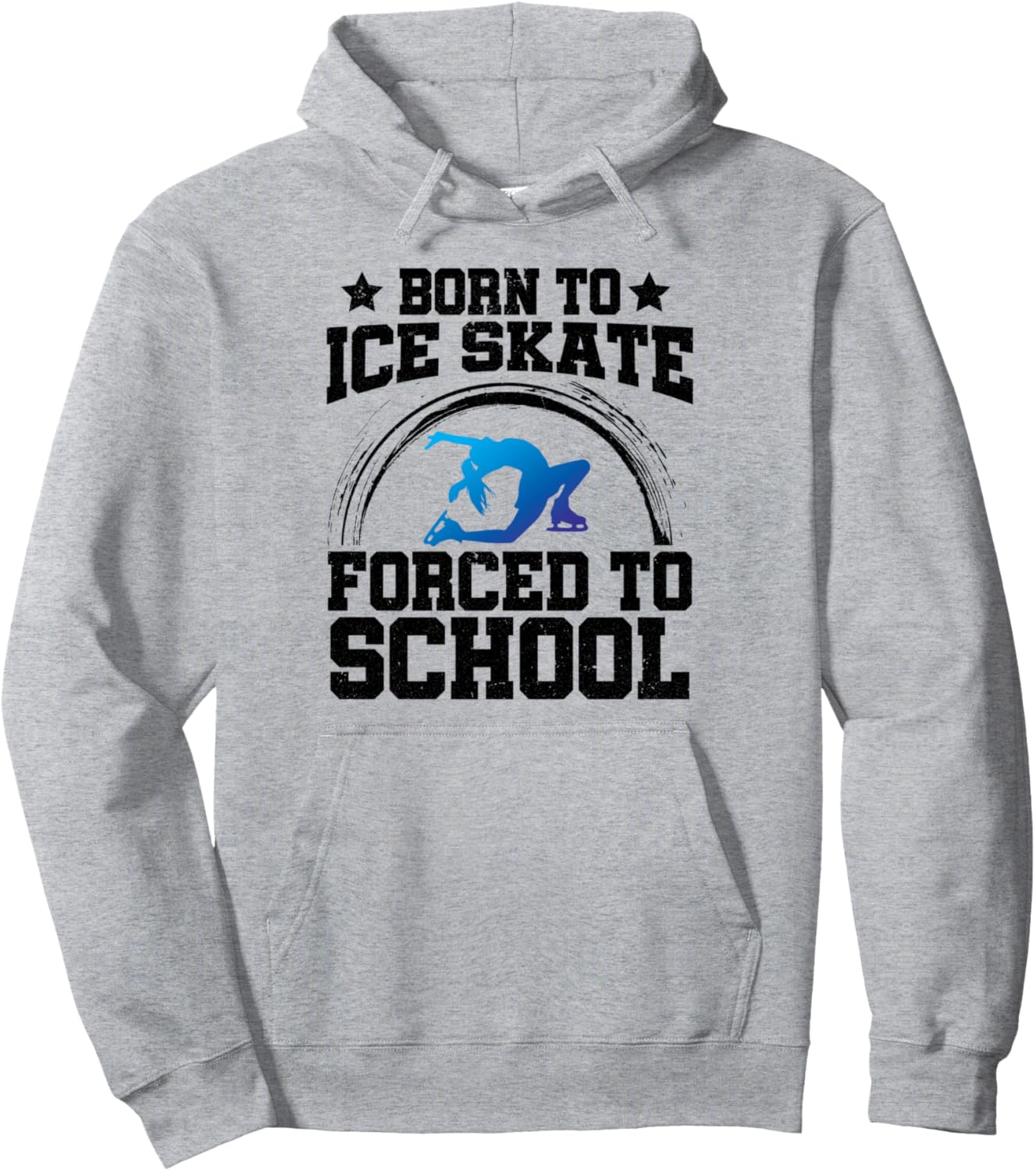 

Рожденный кататься на коньках, вынужденный ходить в школу, фигурное катание, худи Ice Skating Gift Idea Ice Skater Figure Skating, серый