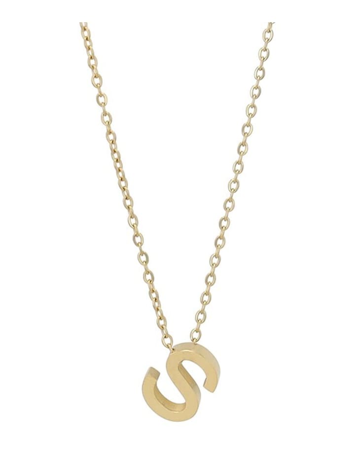 

Adeliás Женское колье - буква N из нержавеющей стали 45+5 в золотом исполнении