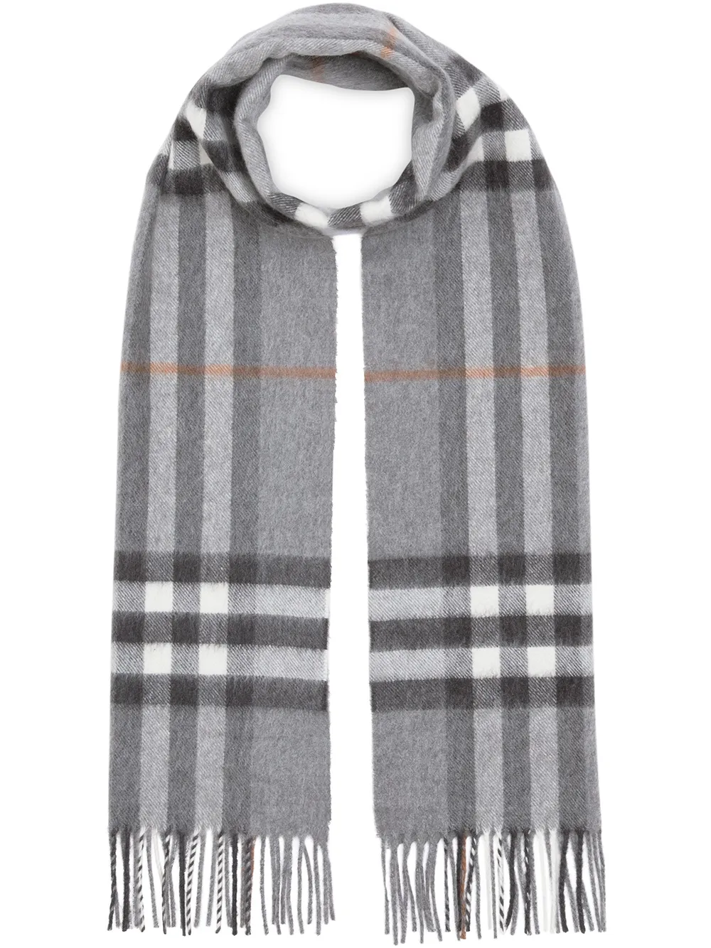 

Кашемировый шарф в клетку BURBERRY, серый