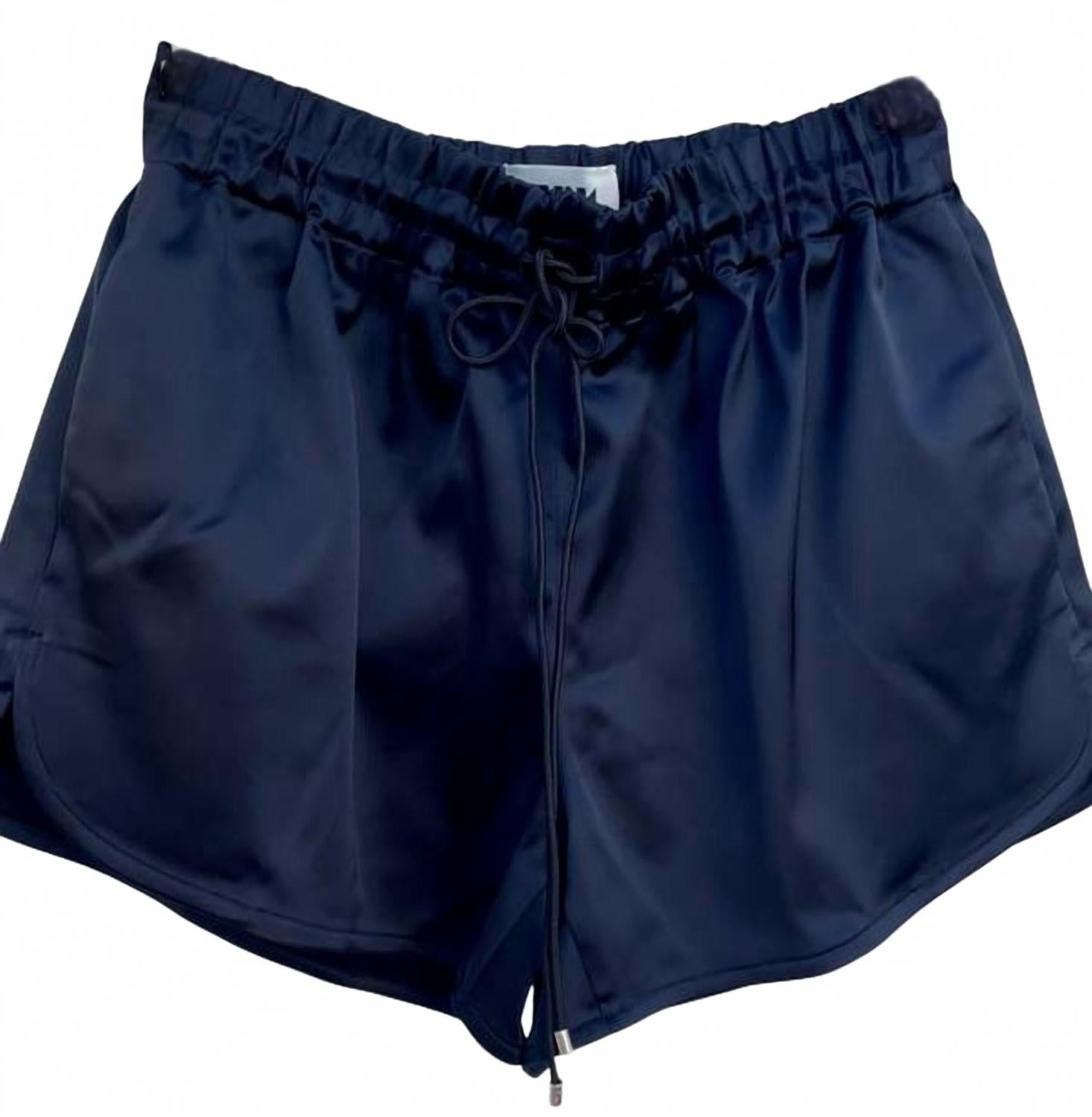 

Женские атласные шорты Dark Navy Maison Rabih Kayrouz