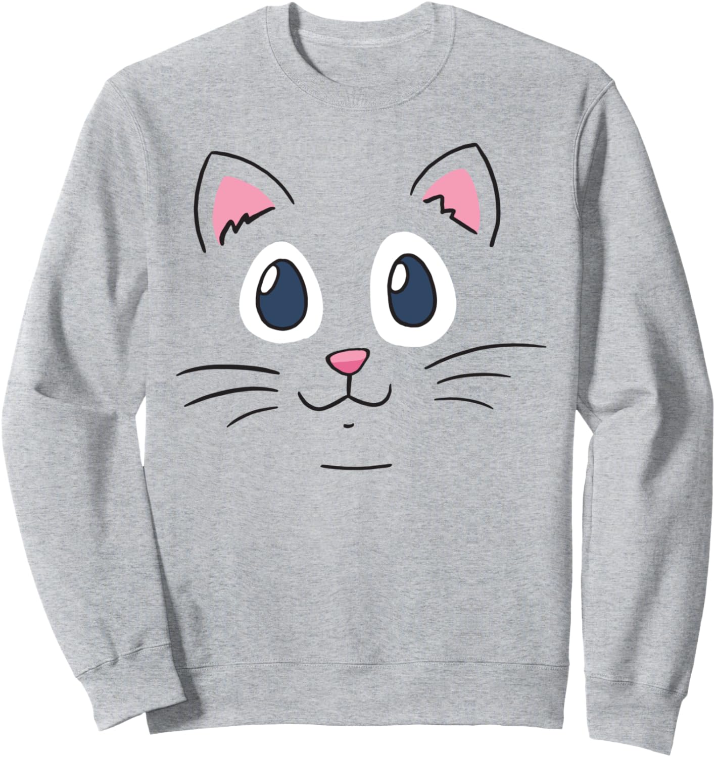 

Толстовка с изображением мордочки котенка Китти Кэт Kitty Kat Cat Kitten Face Illustration, серый