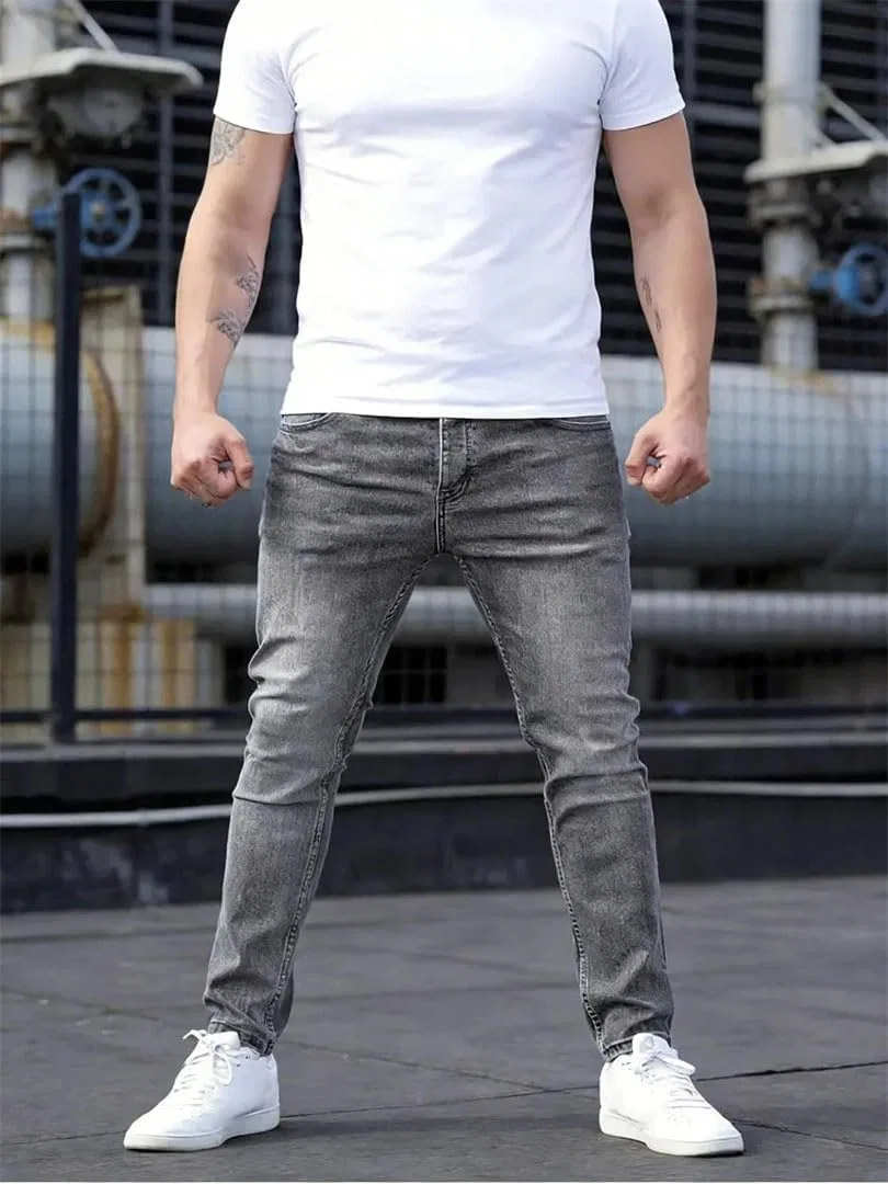 Джинсы, серые, Slim Fit, G03qh — фото 2