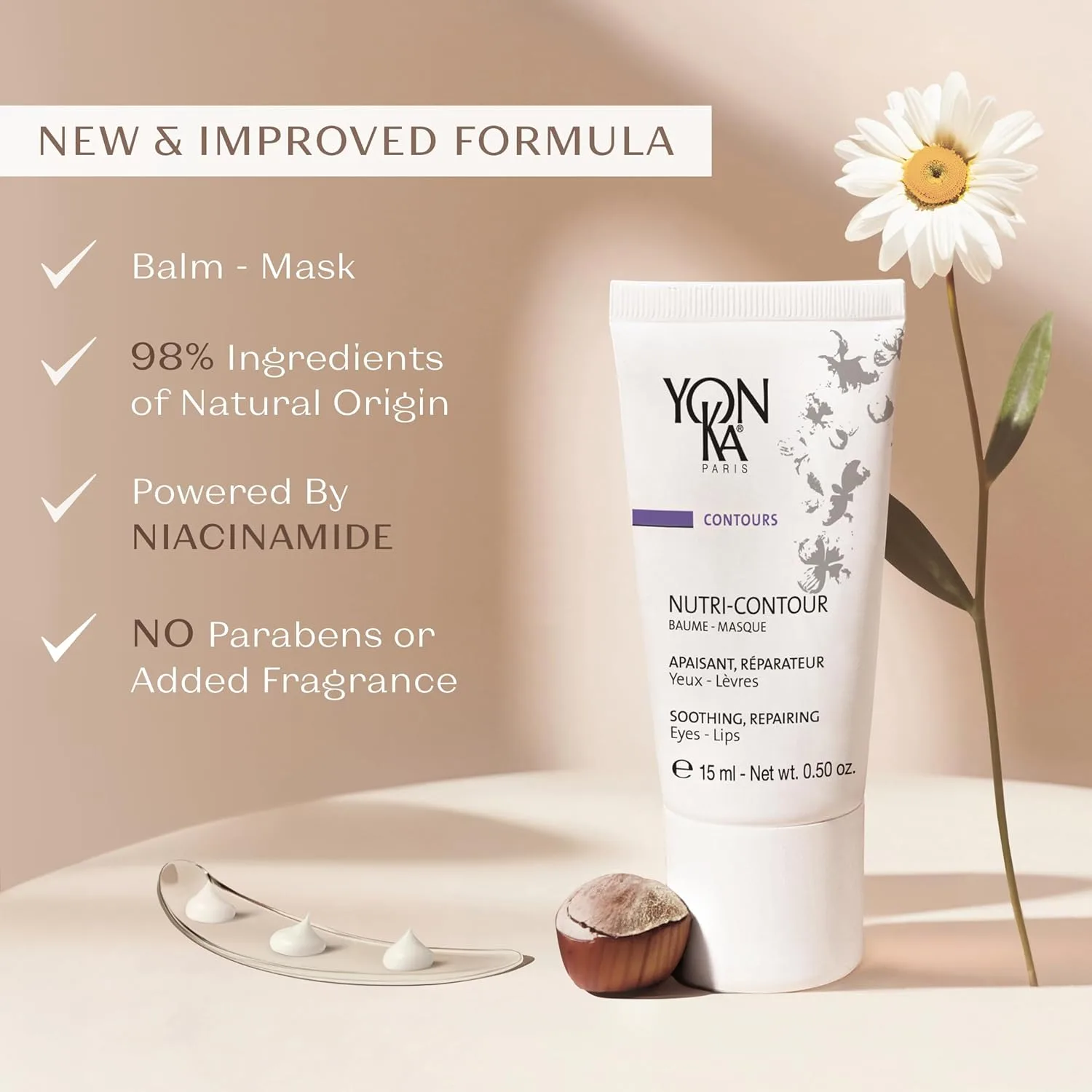 Yonka Nutri-Contour | Крем для контурирования глаз и губ с ниацинамидом | Увлажняющий уход, разглаживающий мелкие морщинки | Повышает уровень увлажнения и гладкости | 0,50 унции — фото 4
