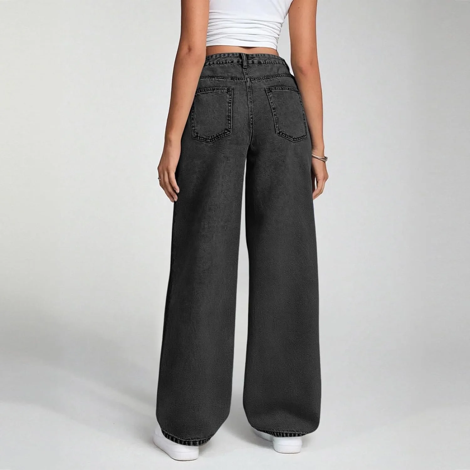 Джинсы для женщин Plus Size Baggy Straight Leg High Rise — фото 2
