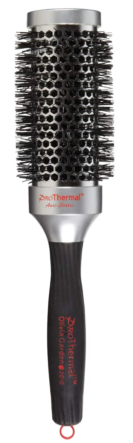 Круглая антистатическая щетка для волос Olivia Garden ProThermal (не электрическая) 4,4 см, Black, Silver