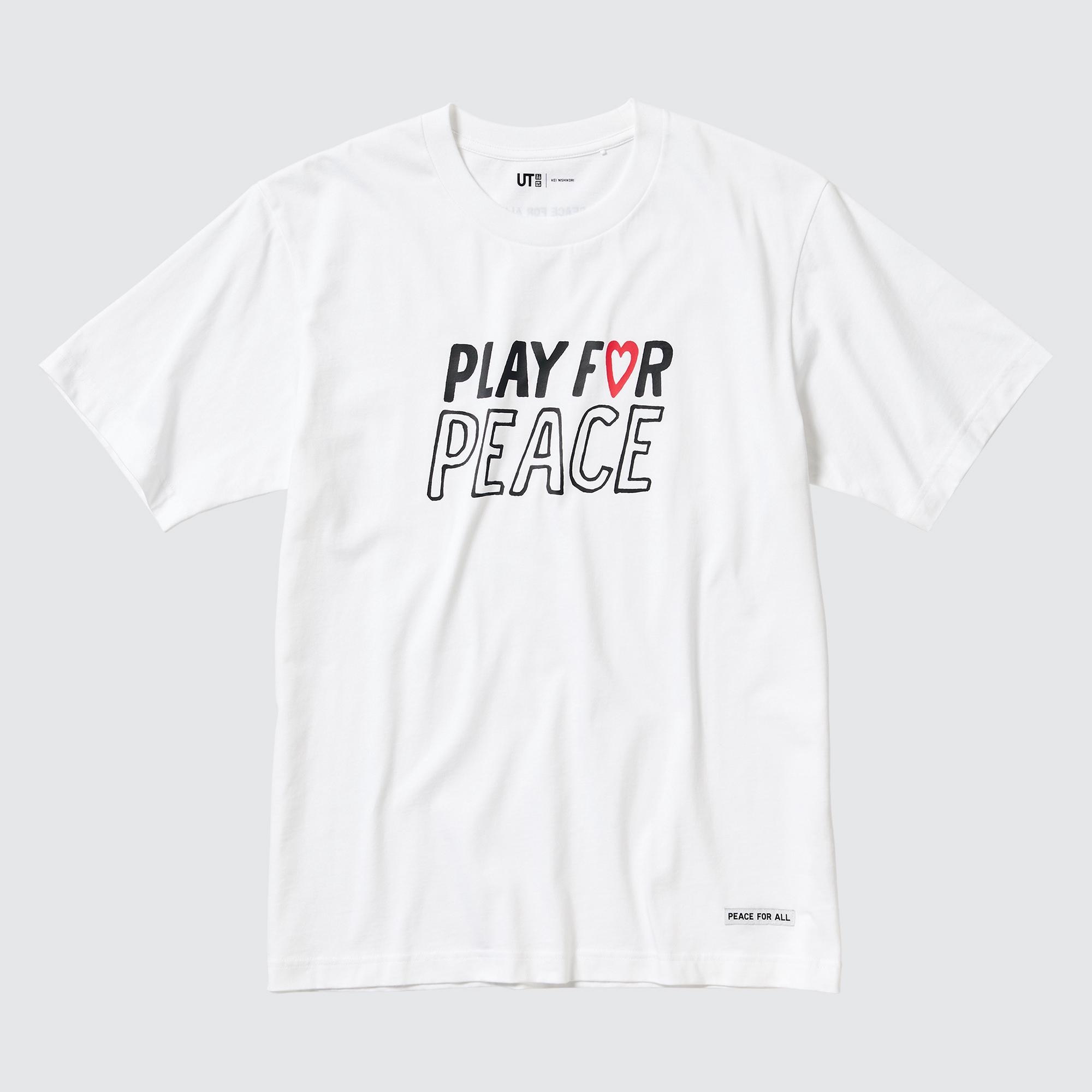 

Футболка Uniqlo Peace For All Kei Nishikori, белый